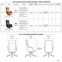 Chaise de bureau de direction ergonomique de luxe en cuir, pivotante, bicolore ambre-brun, avec fonction d'inclinaison aux genoux et verrouillage, pour cadre supérieur