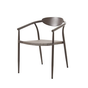 Chaises empilables en aluminium simples pour salle à manger, meubles de salle à manger en gros, chaises de patio modernes brunes pour table de <span class=keywords><strong>restaurant</strong></span> - Product Image 3