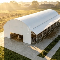 Abri pour animaux d'élevage en PVC avec structure en acier préfabriquée, prix d'usine, 6x6m