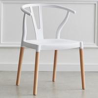 Chaise d'appoint en Y Slim Home & Garden, pieds en bois massif, chaise de salle à manger en plastique pour petit espace