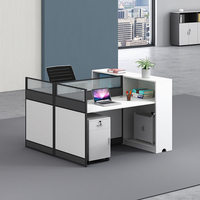 Nouveau meuble commercial au design moderne poste de travail informatique modulaire cloison en verre bureau du personnel