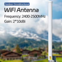 Antenne omnidirectionnelle à gain élevé 10dBi 2.4g/2.4ghz pour point d'accès sans fil extérieur, longue portée, couverture à 360 degrés, portée de 50 km