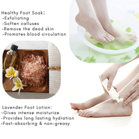 Vente de gros Parfum éclaircissant pour restaurer l'élasticité de la peau Detox Trempage des pieds Sel de mer d'Epsom Bain spa Coffret cadeau gommage bio