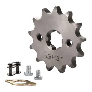 GOOFIT 420-13T 17mm Front Sprocket With Chain Buckle Replacement For Motorcycle Scooter ATV Dirt Bike