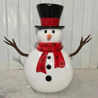 Statues de Noël personnalisées en fibre de verre de grande taille, sculpture de bonhomme de neige pour décoration extérieure