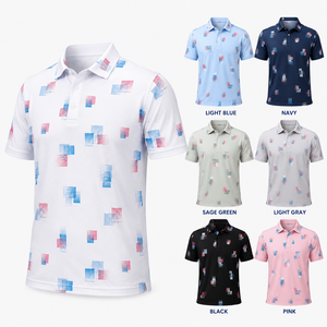 Polo de Golf Personalizado Premium para Hombre con Estampado Abstracto, Ropa de Resort de Marca Privada con Tecnología de Absorción de Humedad, OEM - Product Image 2