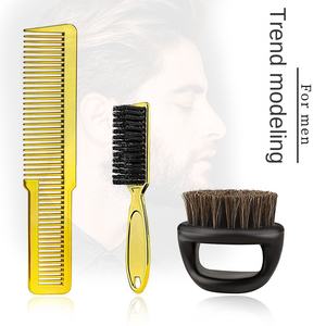 Ensemble de brosses à cheveux en plastique de type ionique à poignée en plastique, design de brosse à cheveux en crin de sanglier noir plaqué or, vente chaude, pour le nettoyage des cheveux à <span class=keywords><strong>domicile</strong></span> - Product Image 2