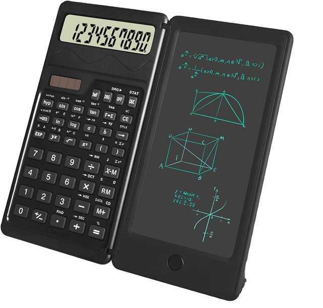 12-Digit Dot Matrix Solar Scientific Calculator with Dual Power Engineering & Mathematics Plastic Writing Pad
