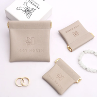 Pochette cadeau électronique imprimée avec cordon de serrage et logo personnalisé emballage parfum stockage sac à bijoux en simili cuir