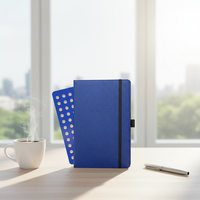 Carnet de notes A6 personnalisable avec reliure cousue, couverture en cuir PU, sangle élastique, écologique, logo de marque personnalisé