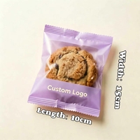 Sachets plats élégants semi-transparents couleur lavande avec fermeture éclair thermoscellable, qualité alimentaire, personnalisables avec logo imprimé, pour emballage de pâtisseries et gâteaux