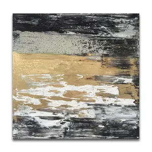Contemporary Abstract Gold Foil Paintings Wall Art Oil Painting for Interior Designer