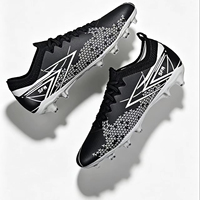 Chaussures de football et de futsal unisexes basses à lacets en cuir PU FG HG TF pour entraînement en salle