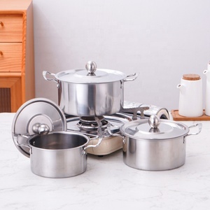 Prix Abordable : Batterie de Cuisine en Acier Inoxydable 3 Pièces, Marmite de Cuisine pour Maison et Ustensile de Cuisine - Product Image 2