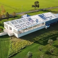 Grande tente de réception transparente, chapiteau extérieur imperméable pour mariages et événements