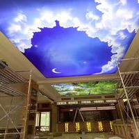 Feuille décorative MSD PVC film de plafond extensible UV imprimé 3D PVC film de plafond extensible faux tissu intérieur plafond ciel étoilé