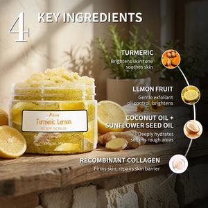 Organik Zerdeçal Limon Vücut Peelingi OEM Zerdeçal Peelingi Yüz ve Vücut Nemlendirici Peeling Besleyici Vücut Peelingi - Product Image 2