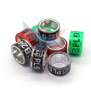 2024 Multi-Color Vogel Drager <span class=keywords><strong>Aluminium</strong></span> Vogel Duif Postduif Voet Ring Poot Ring Vogel Poot Ring Ring Met Woord Oorbellen - Product Image 5