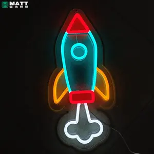 Matt Factory Dropshipping Custom Neon Sign Board Display Rocket Kinderkamer Decoratie Nachtlampje Vuurwerk Raketten