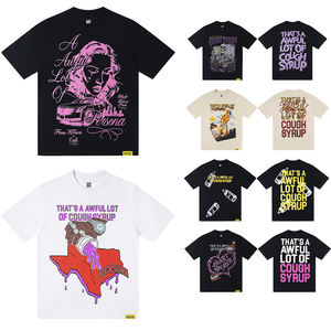 Camiseta de Hombre de Algodón de Manga Corta con Estampado de Grafiti Vintage de Moda Urbana, Camiseta con Estampado de GRAN CANTIDAD de Jarabe para la Tos, ¡Gran Oferta! - Product Image 1