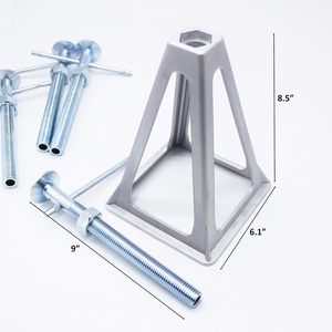 Soporte Triangular de Aluminio para RV, 8.5 Pulgadas de Altura, 6.1 Pulgadas de Base, Resistente para Exteriores, Color Plateado - Product Image 1