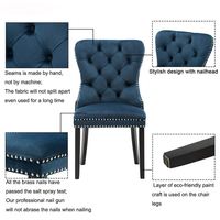 Chaise de salle à manger moderne à dossier haut capitonnée pour usage intérieur, restaurant, hôtel, banquet, maison, salon, chambre, bar - Chaise en tissu avec anneau décoratif