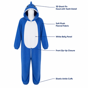 <span class=keywords><strong>Pyjama</strong></span> Kigurumi en polaire pour enfants, motif animal, à capuche, dessin animé, pour Halloween et Noël, vente en gros, fournisseur direct d'usine - Product Image 4