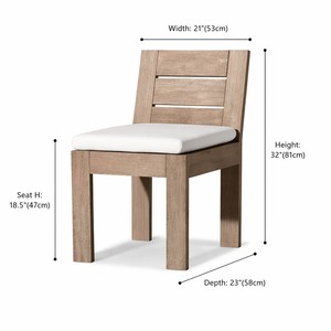 Chaise d'appoint de salle à manger d'extérieur en bois de teck, avec assise à lattes, pour projets de villas et d'hôtels, directement de l'usine - Product Image 2
