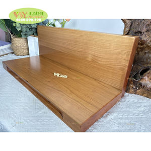 Estante minimalista de madera de cerezo, <span class=keywords><strong>estantes</strong></span> flotantes de madera maciza montados en la pared con soportes <span class=keywords><strong>invisibles</strong></span>, estantería de <span class=keywords><strong>libros</strong></span> de madera - Product Image 1
