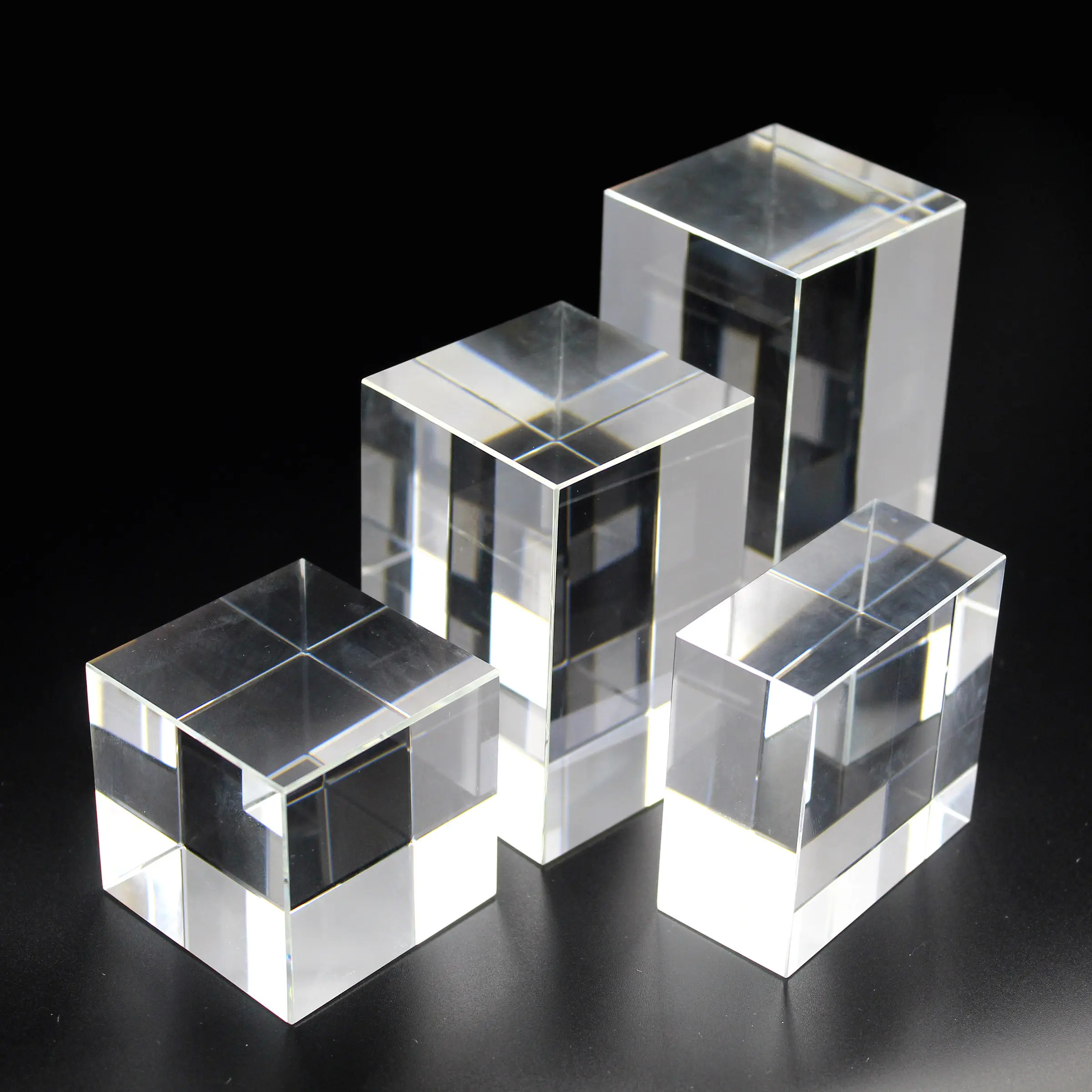 Toptan K9 süblimasyon boş kristal cam küpler için boş kristal gravür 3d lazer kristal fotoğraf küpü