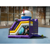 Château gonflable commercial Space Walker pour enfants avec double toboggan pour la location