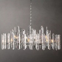 Lustre LED de luxe nordique en boule de cristal, suspension minimaliste dorée en forme de haricot magique, longueur moyenne pour table à manger et îlot de cuisine