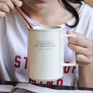 Ceramic American Drip <b>Coffee</b> Cup With Spoon <b>Set</b> European Style Household Tea Cup Simple <b>Mug</b> - Product Image 4