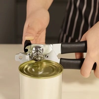 Ouvre-boîte manuel multifonctionnel en acier inoxydable avec poignée antidérapante, ouvre-bouteille 3 en 1 pour bouteilles de bière et pots, gadget de cuisine