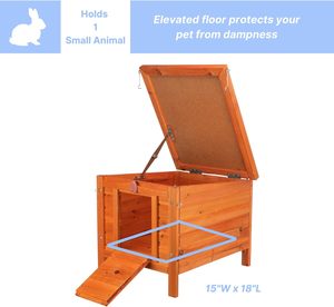 Refugio de casa para mascotas al aire libre de madera resistente a la intemperie de diseño moderno para gatos, conejos, conejillos de indias, Color marrón - Product Image 5