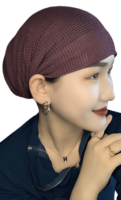 Gorro étnico musulmán personalizado para hiyab, con banda para rastas, gorro para cabello largo, tela de malla, ecológico y transpirable