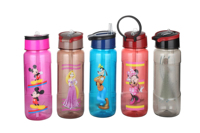 Bouteille d'eau Tritan PLA avec revêtement en silicone anti-corrosion, sans BPA, étanche, pour le sport, la gym, les voyages, le fitness, le yoga, l'extérieur, la voiture