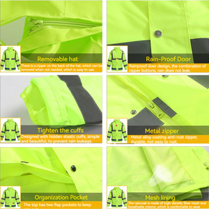 Tốc độ cao tuần tra PVC Poncho áo khoác quần phù hợp với phản quang không thấm nước an toàn quần áo chia bảo vệ Quản Trị đường bộ - Product Image 2