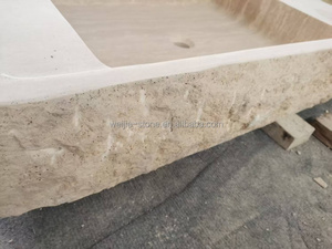 Blocs de travertin léger Blocs de travertin beige pour salle de bain comptoir de cuisine <span class=keywords><strong>lavabo</strong></span> <span class=keywords><strong>lavabo</strong></span> éviers de vanité - Product Image 2