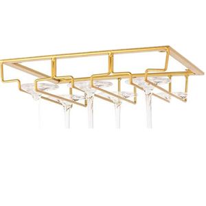 Estante de cocina de metal con 1-8 ranuras para colgar copas de vino tinto tipo champán, de ángulo recto, para gabinete o bar. - Product Image 2