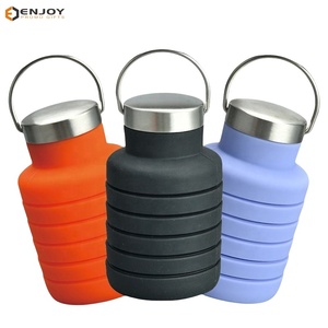 Promotion of Reusable Silicone Foldable Leak-proof Portable Sports Travel Water Bottles