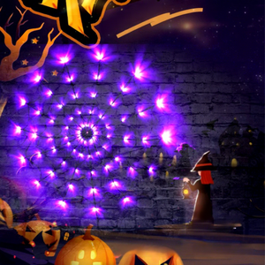 Guirlande lumineuse araignée géante d'Halloween, télécommande, 8 modes, fonctionne à piles, étanche, LED, décoration extérieure pour fêtes - Product Image 1
