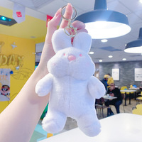 Porte-clés en peluche lapin mignon et paresseux, mini poupée lapin en peluche pour sac, cadeau de mariage, vente en gros