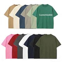 Camiseta Oversize de Algodón Teñido Liso de 230GSM con Acabado Vintage, Camiseta Lisa Estilo Urbano para Hombre OEM