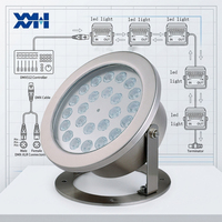 Lumière de fontaine LED RGB DMX512 étanche IP68 en acier inoxydable, submersible, pour piscine, à intensité variable, couleur réglable