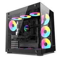 Boîtier d'ordinateur de jeu personnalisé Cube en verre latéral ATX/MATX/Mini ITX, prend en charge la dissipation thermique par refroidissement à eau 360
