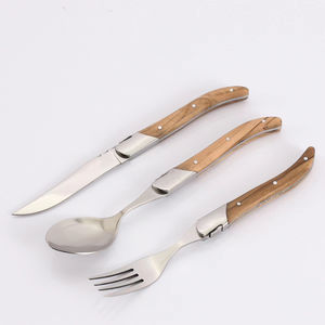 Meilleur ensemble de <span class=keywords><strong>couteaux</strong></span> à steak ensemble de 6 pièces en acier inoxydable couteau à steak <span class=keywords><strong>laguiole</strong></span> en bois d'olivier avec boîte-cadeau en bois - Product Image 4