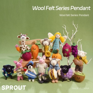 Nuovo creativo fatto a mano simpatico sacchetto di feltro di lana animale peluche ciondolo portachiavi PP cotone imbottitura Unisex piccoli accessori appesi - Product Image 5