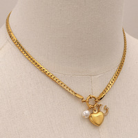 Nouveau Style Lettre Charme Pendentif En Acier Inoxydable Collier Perle Diy Pendentif 18k Pvd Enduit De Mode Bijoux Collier Cadeau