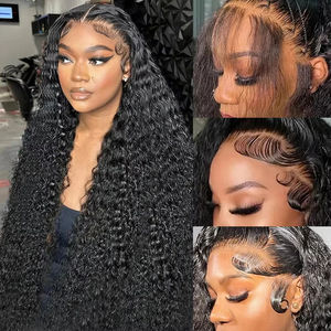 12A <span class=keywords><strong>capelli</strong></span> indiani grezzi parrucca venditore, <span class=keywords><strong>parrucche</strong></span> <span class=keywords><strong>capelli</strong></span> umani pizzo anteriore per donne nere, vera onda profonda HD pizzo frontale parrucca per donne nere - Product Image 4